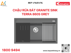 Chậu rửa bát 1 hố Konox đá Granite Sink Terra 860S - Màu xám 